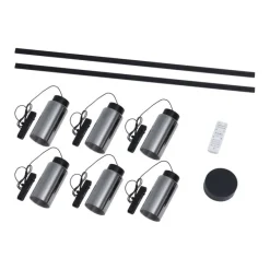 Modern railsysteem met 6 hanglampen zwart 1-fase - Magnetic Vance