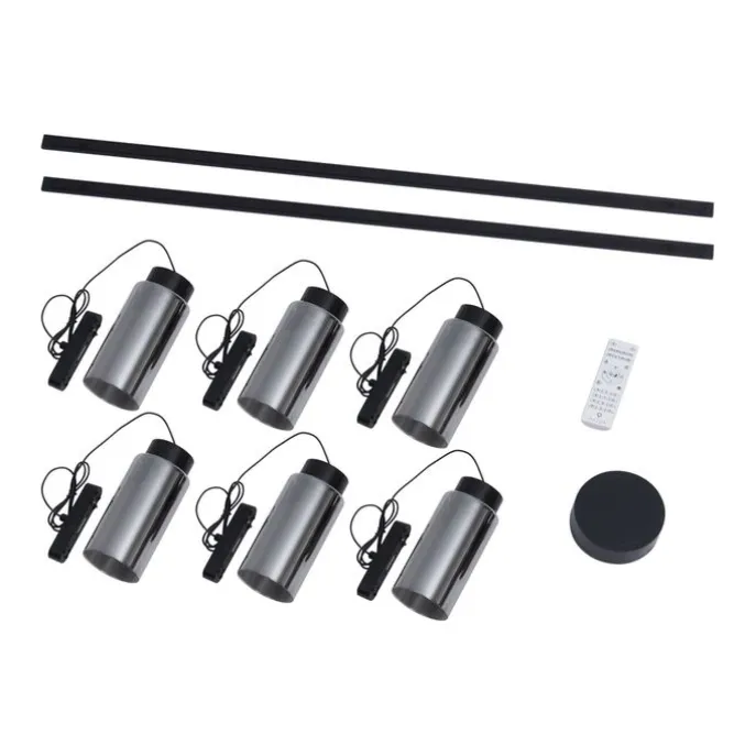 Modern railsysteem met 6 hanglampen zwart 1-fase - Magnetic Vance