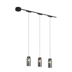 Modern railsysteem met 3 hanglampen zwart 1-fase - Magnetic Vance