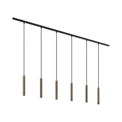 Modern railsysteem met 6 hanglampen brons 1-fase - Slimline Keno