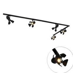 Modern railsysteem met 5 spots zwart 1-fase- Iconic Movie