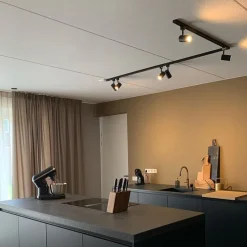 Modern railsysteem met 5 spots zwart 1-fase- Iconic Jeana