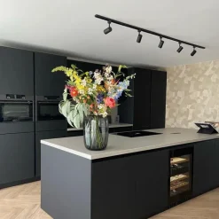 Modern railsysteem met 5 spots zwart 1-fase- Iconic Jeana