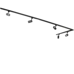 Modern railsysteem met 5 spots zwart 1-fase- Iconic Jeana