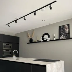 Modern railsysteem met 5 spots zwart 1-fase- Iconic Jeana