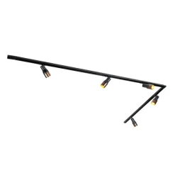 Modern railsysteem met 5 spots zwart met donker brons 1-fase - Iconic Kohua