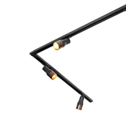 Modern railsysteem met 5 spots zwart met donker brons 1-fase - Iconic Kohua
