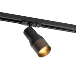 Modern railsysteem met 5 spots zwart met donker brons 1-fase - Iconic Kohua