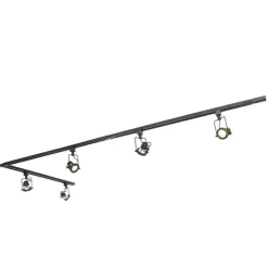 Modern railsysteem met 5 spots zwart 1-fase- Iconic Suplux