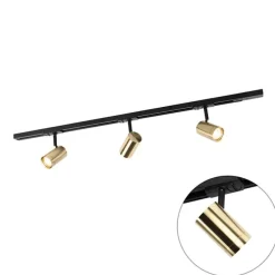 Modern railsysteem met 3 spots goud 1-fase- Iconic Jeana