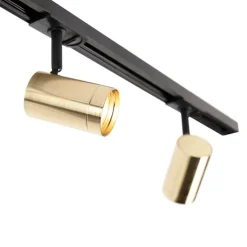 Modern railsysteem met 3 spots goud 1-fase- Iconic Jeana