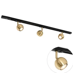 Modern railsysteem met 3 spots goud 1-fase - Iconic Gissi