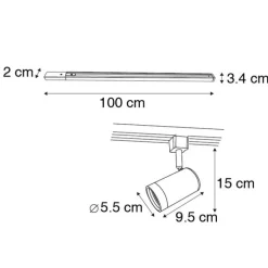 Modern railsysteem met 14 spots wit 1-fase- Iconic Jeana