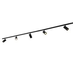 Modern railsysteem met 5 spots zwart 1-fase GU10 70mm - Iconic Jeana Luxe