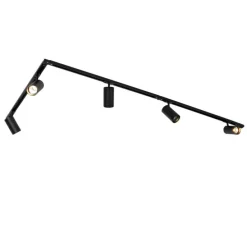 Modern railsysteem met 5 spots zwart 1-fase GU10 70mm - Iconic Jeana Luxe