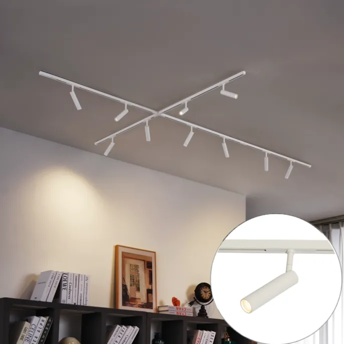 Modern railsysteem met 10 spots wit 1-fase - Slimline Uzzy