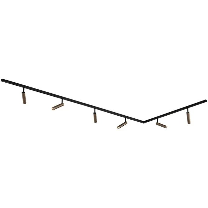 Modern railsysteem met 6 spots donker brons 1-fase - Slimline Uzzy