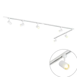 Modern railsysteem met 6 spots wit 1-fase 300cm - Iconic Jeana