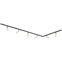 Modern railsysteem met 6 spots beige met zwart 1-fase - Slimline Uzzy