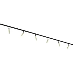 Modern railsysteem met 6 spots beige met zwart 1-fase - Slimline Uzzy