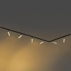 Modern railsysteem met 6 spots beige met zwart 1-fase - Slimline Uzzy