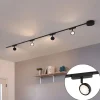 Modern railsysteem met 4 spots zwart 1-fase - Magnetic Lance