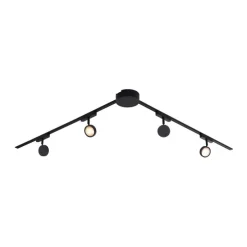 Modern railsysteem met 4 spots zwart 1-fase - Magnetic Lance