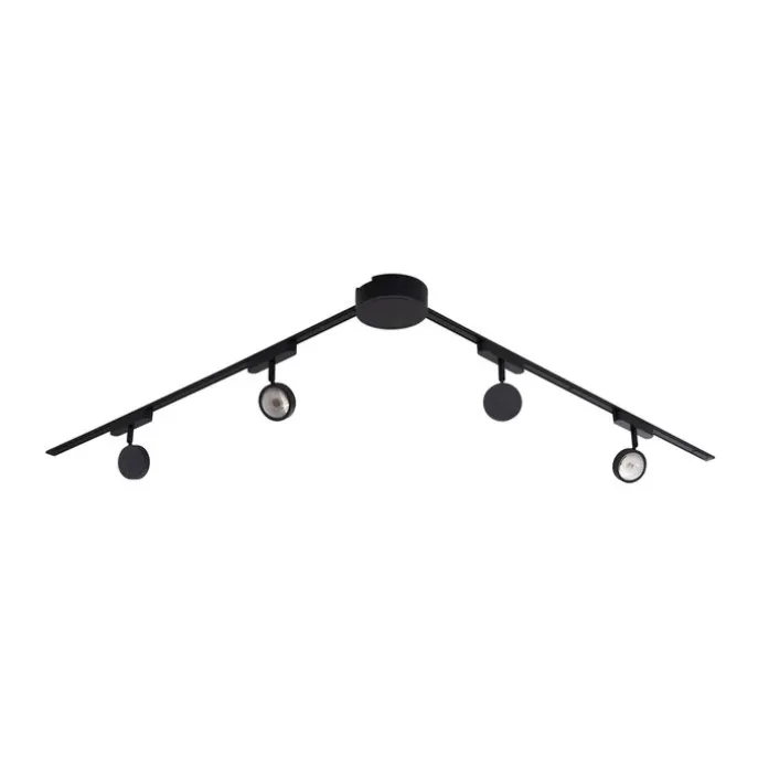 Modern railsysteem met 4 spots zwart 1-fase - Magnetic Lance