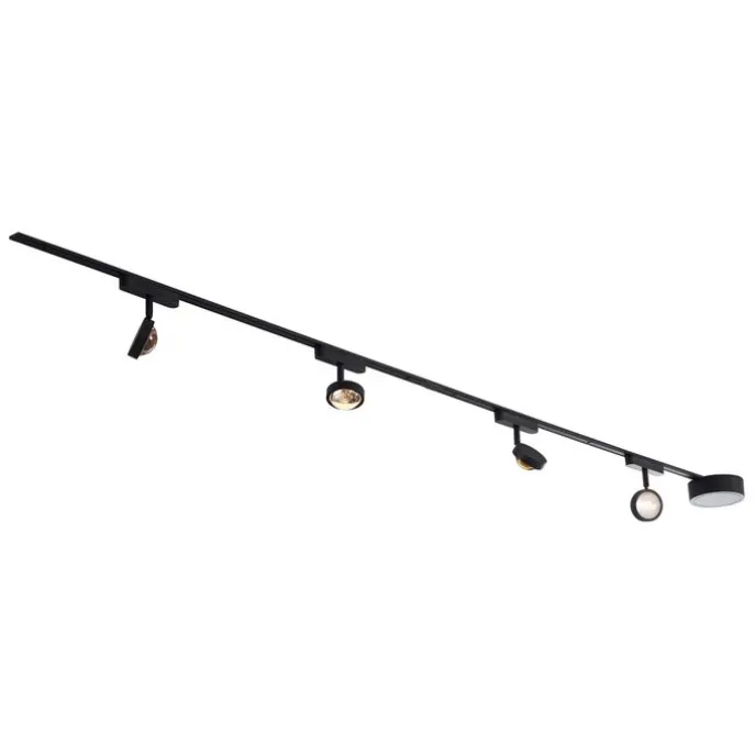 Modern railsysteem met 4 spots zwart 1-fase - Magnetic Lance