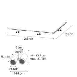 Modern railsysteem met 3 spots wit 1-fase- Iconic Scopio