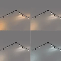 Modern railsysteem met 8 spots zwart 1-fase - Magnetic Lance