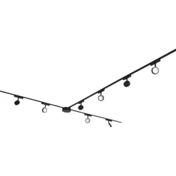 Modern railsysteem met 8 spots zwart 1-fase - Magnetic Lance