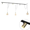 Modern railsysteem met 3 spots en 3 hanglampen goud 1-fase - Iconic Cavalux Jeana