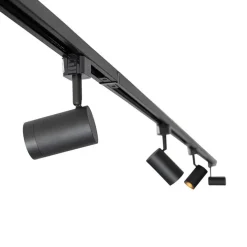 Modern railsysteem met 14 spots zwart 1-fase- Iconic Jeana