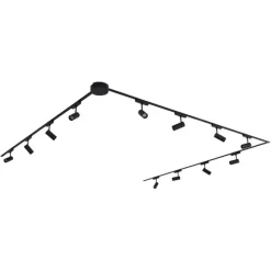 Modern railsysteem met 12 spots zwart 1-fase 600 cm - Magnetic Gert