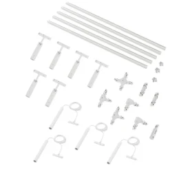 Modern railsysteem met 6 spots en 4 hanglampen wit 1-fase - Slimline Uzzy Keno