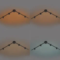 Modern railsysteem met 4 spots zwart 1-fase - Magnetic Zagaye