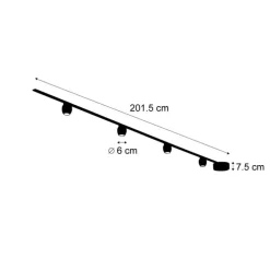 Modern railsysteem met 4 spots zwart 1-fase - Magnetic Zagaye