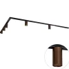 Modern railsysteem met 5 spots donker brons 1-fase GU10 50mm - Iconic Ruby