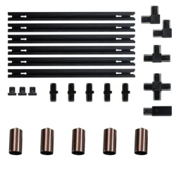 Modern railsysteem met 5 spots donker brons 1-fase GU10 50mm - Iconic Ruby