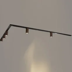 Modern railsysteem met 5 spots donker brons 1-fase GU10 50mm - Iconic Ruby