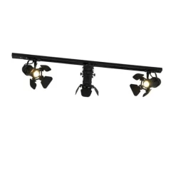 Modern railsysteem met 3 spots zwart 1-fase- Iconic Movie