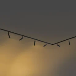 Modern railsysteem met 6 spots zwart 1-fase - Slimline Uzzy