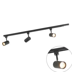 Modern railsysteem met 3 spots zwart 1-fase- Iconic Jeana