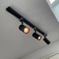 Modern railsysteem met 3 spots zwart 1-fase- Iconic Jeana