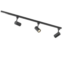 Modern railsysteem met 3 spots zwart 1-fase- Iconic Jeana
