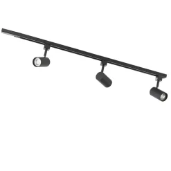 Modern railsysteem met 3 spots zwart 1-fase- Iconic Jeana