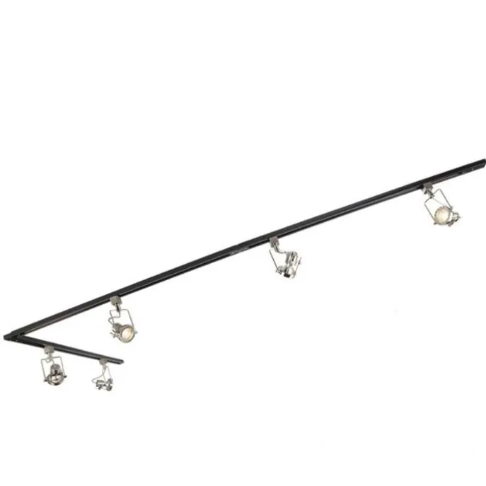 Modern railsysteem met 5 spots staal 1-fase- Iconic Suplux