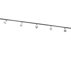 Modern railsysteem met 5 spots staal 1-fase- Iconic Suplux