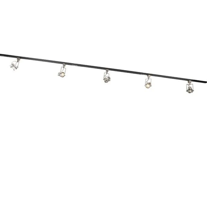 Modern railsysteem met 5 spots staal 1-fase- Iconic Suplux